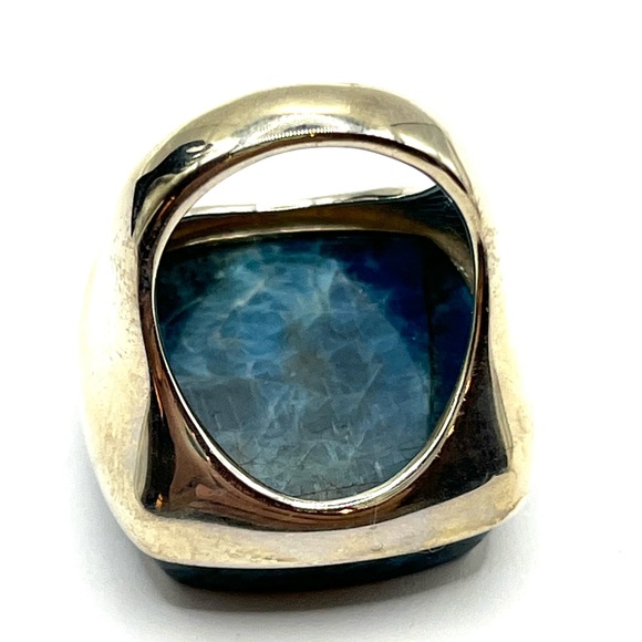 JTV Ring Blue Apatite Gemstone Rhodium Plated Sterling Silver Ring - Size 6 - Picture 7 of 15